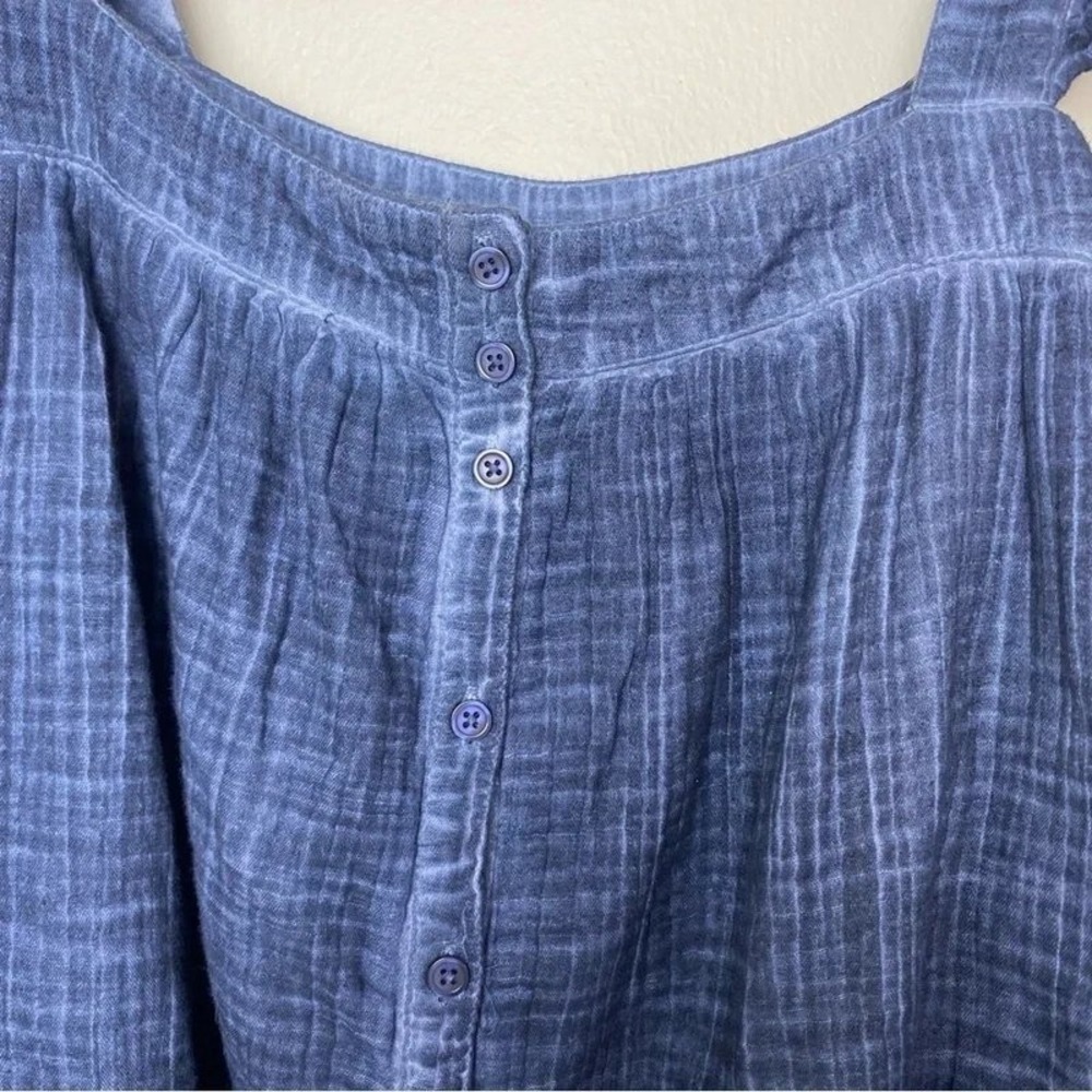 NWOTs Ruffle Strap Gauze Smocked Top Boho Summer Coastal Grandma 100% Cotton XL - Picture 4 of 6
